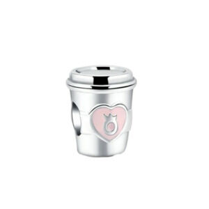 Coffee Mug Bracelet Charm 925 Sterling Silver Take a Break Pink Girl Treat